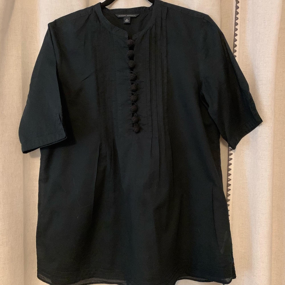 Banana Republic Black Cotton Tunic, Sz L
